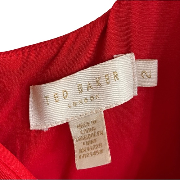 Ted Baker Lohanna Scooped Neck Neoprene Skater Dress, Red, Size 2 (US 6) - Picture 8 of 10